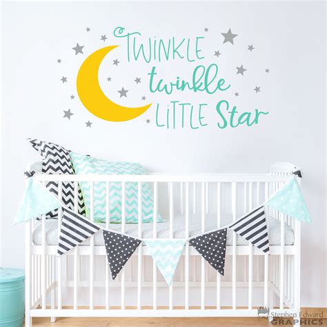 Twinkle Twinkle Little Star Wall Decal Nursery Decor Stars | Etsy in ...