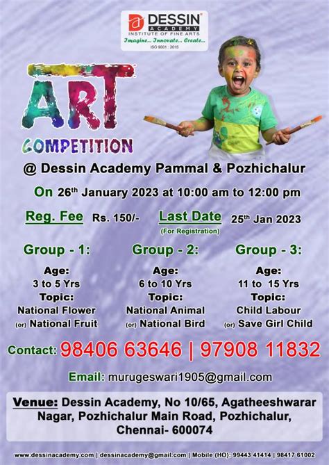 Painting Contest in Dessin Academy Branch Pozhichalur, Chennai – Kids Contests