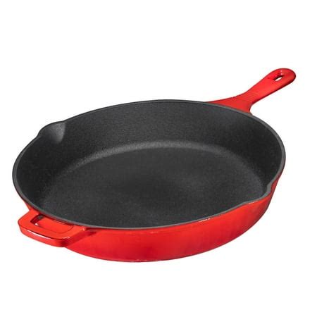 Red Enameled Cast Iron Skillet, 12 inch, By Bruntmor - Walmart.com