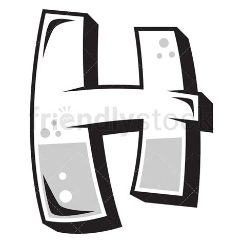 Graffiti Letter H Cartoon Vector Clipart - FriendlyStock