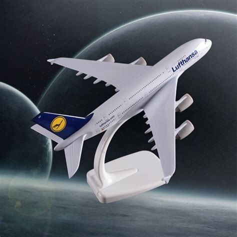 16CM A380 Airline Airplane Model German Lufthansa Metal Static Aircraft Model Airbus Creative ...