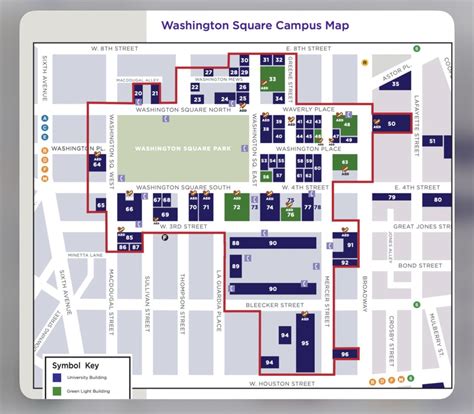 NYU washington sq. campus map | Campus map, Washington square park ...