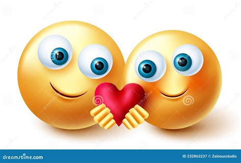 Emoji Valentines Couple Vector Design. Smileys 3d Inlove Emojis Concept ...