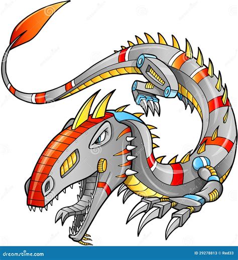 Robot Cyborg Dragon Vector | CartoonDealer.com #29278813