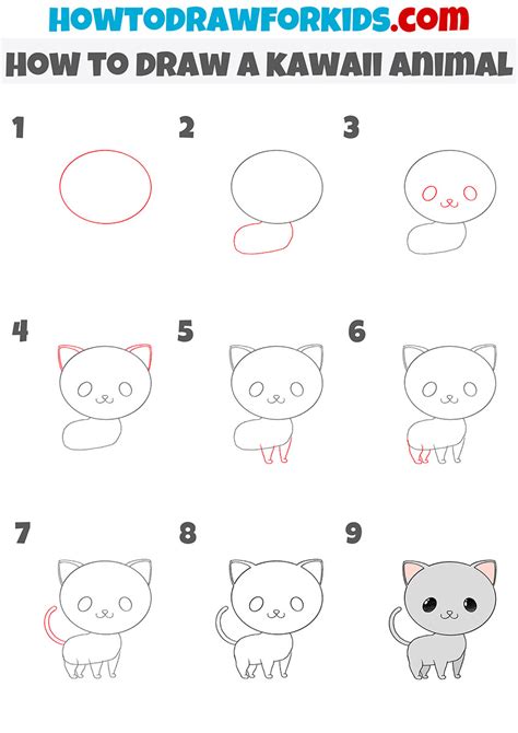 How to Draw a Kawaii Animal - Easy Drawing Tutorial For Kids