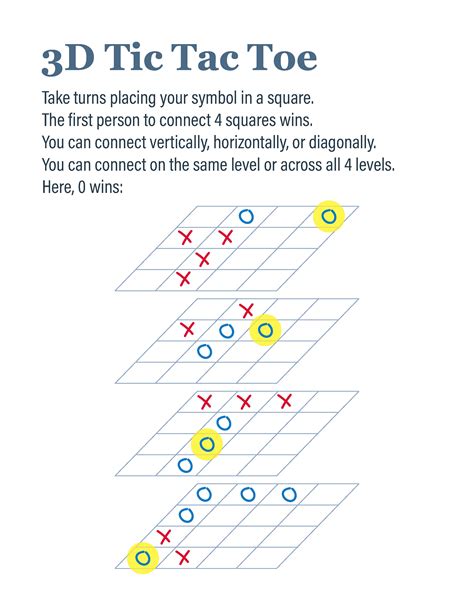 3D Tic Tac Toe Multi-level Strategy Game Printable 2 Player Game Pencil & Paper Games - Etsy