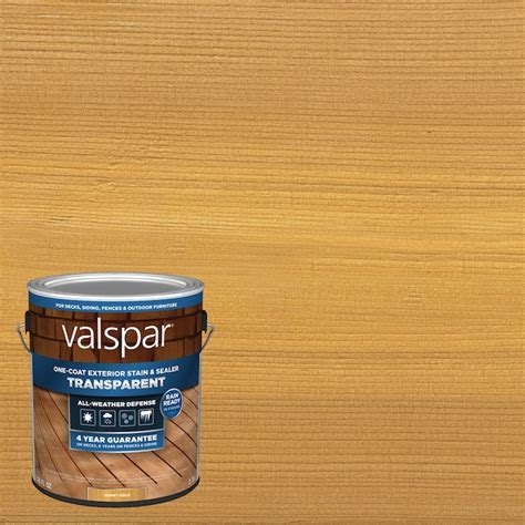 Valspar Pre-Tinted Honey Gold Transparent Exterior Stain and Sealer (Gallon) in the Exterior ...