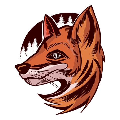 Fox head side view colored - Transparent PNG & SVG vector file