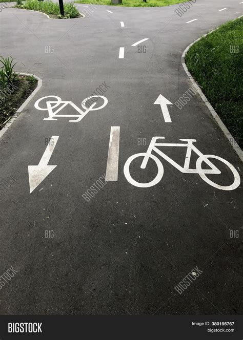 Bike Lane. Bike Signs Image & Photo (Free Trial) | Bigstock