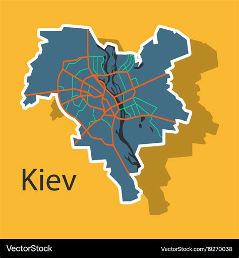 Map of the districts of kiev ukraine sticker Vector Image