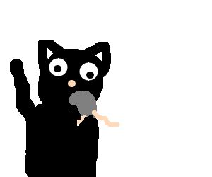 A cat eating a rat - Drawception