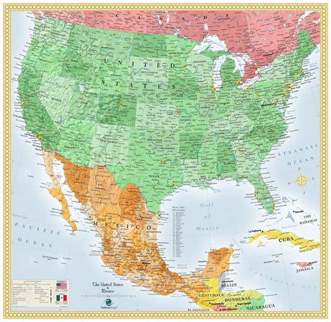 Usa Map And Mexico - United States Map