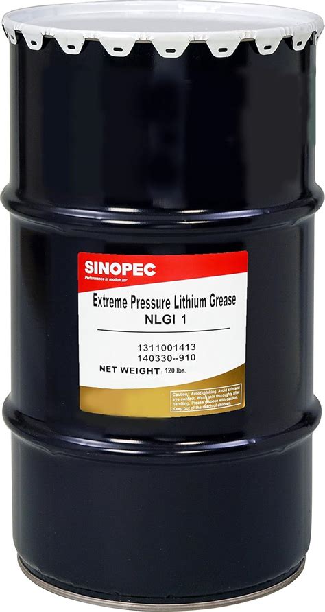 Amazon.com: Sinopec EP1 Extreme Pressure Lithium Grease, Nlgi 1, 120 lb.: Automotive