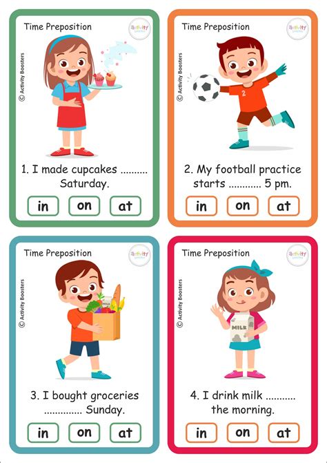 Printable Preposition Cards