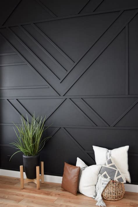 Black Accent Wall | Accent walls in living room, Wall design, House ...