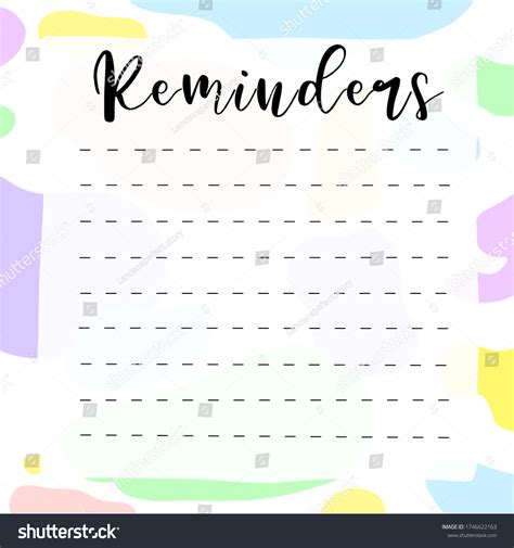 Colourful Reminder Notepad Printable Sticky Notes Stock Illustration ...