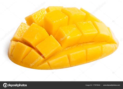 Mango slice cut to cubes isolated — Stock Photo © ksimonova.gmail.com ...