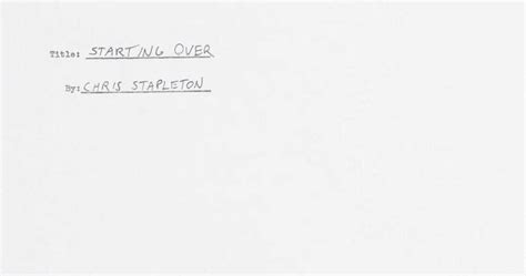 Chris Stapleton Releases 'Starting Over' Album