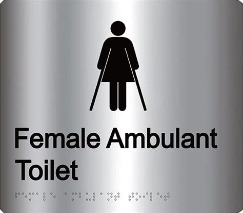 Female Ambulant Toilet Sign - Aluminium – Bractile Signs