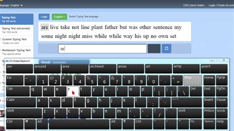 Typing Test With On Screen Keyboard 39wpm - YouTube