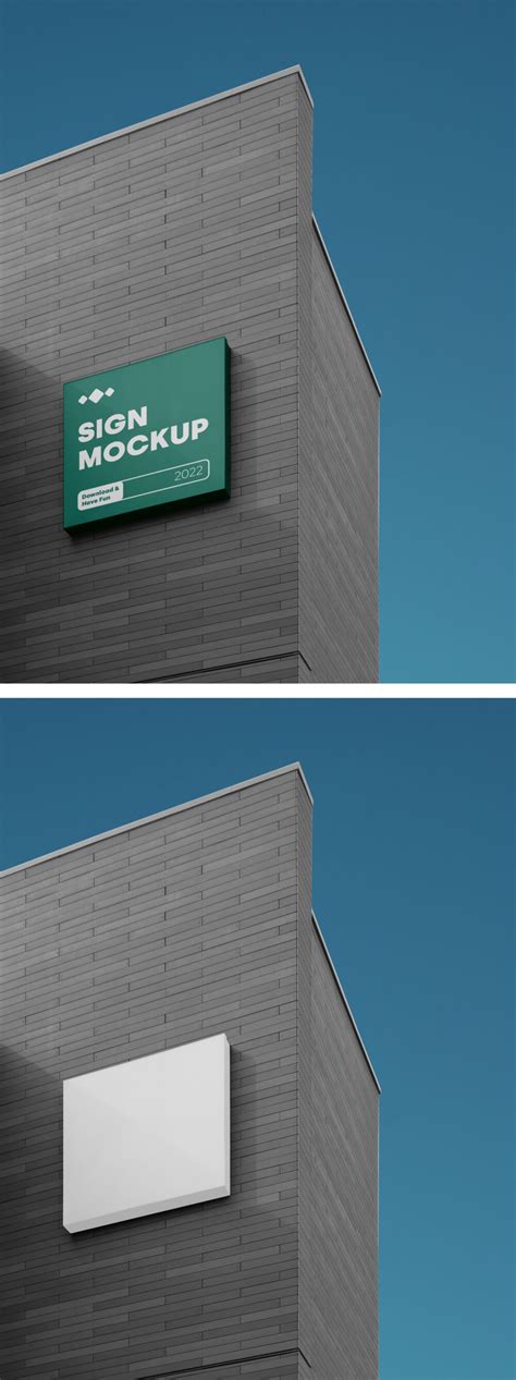 Sign on the Building Mockup — Mr.Mockup | Graphic Design Freebies