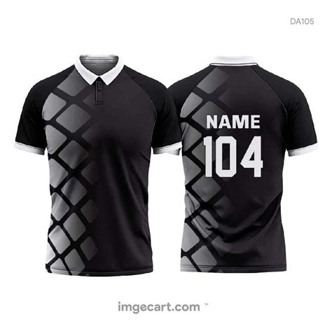 Cricket jersey black with grey pattern - imgecart