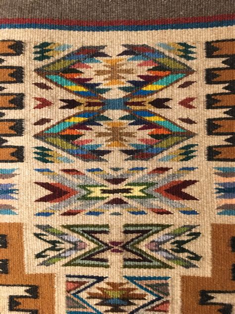 Traditional Storm Pattern Navajo Rug with Vibrant Jewel Colors, by Bes ...