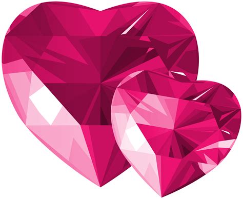 Diamond Hearts Pink Transparent PNG Clip Art | Gallery Yopriceville - High-Quality Free Images ...