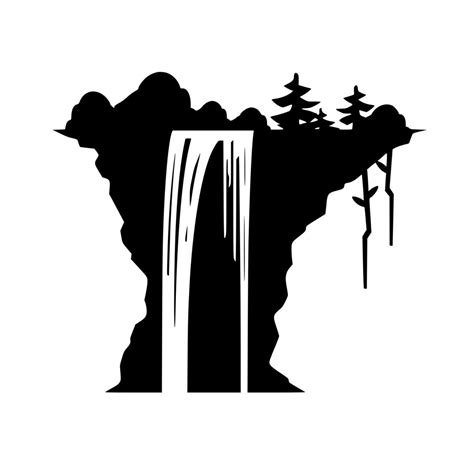 Powerful Waterfall Silhouette SVG File: Instant Download for Cricut, Silhouette, and Laser Machines