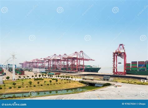 Ningbo container terminal stock photo. Image of container - 97827034