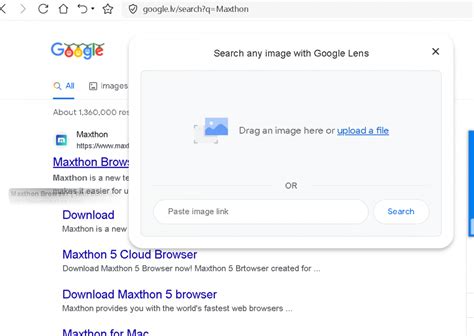 Disable google lens, when drug shortcut from google search page - Maxthon Support & Discussion ...