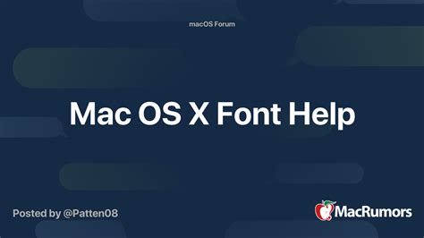 Mac OS X Font Help | MacRumors Forums