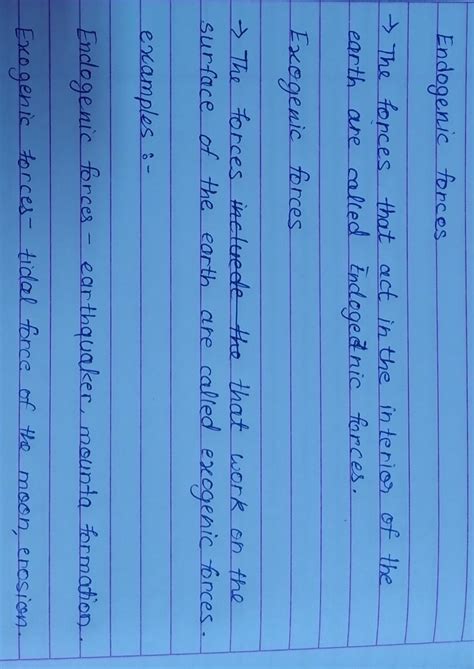 What are endogenic and exogenic forces with examples. please help me fast - Brainly.in