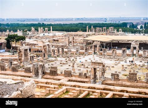 Panorama of the ancient city of Persepolis, Iran. UNESCO World heritage ...