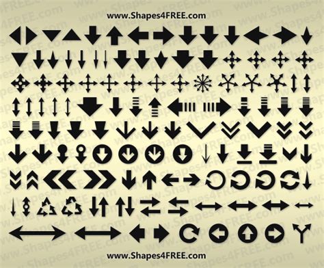 120 Arrows Photoshop ShapesPhotoshop Free brushes, Photoshop Fonts | BRUSHEZ