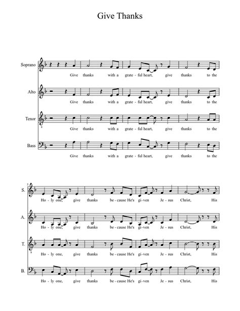 Give Thanks Sheet music for Voice | Download free in PDF or MIDI | Musescore.com