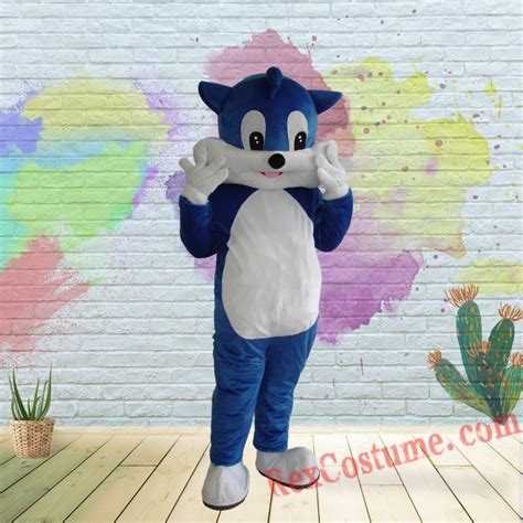 Blue Cat Mascot Costume For Adults