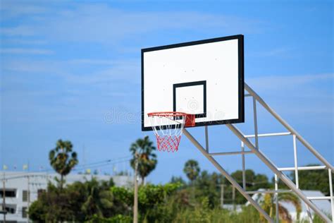 Basketball Hoop Stand at Playground Stock Photo - Image of green, goal: 44605486