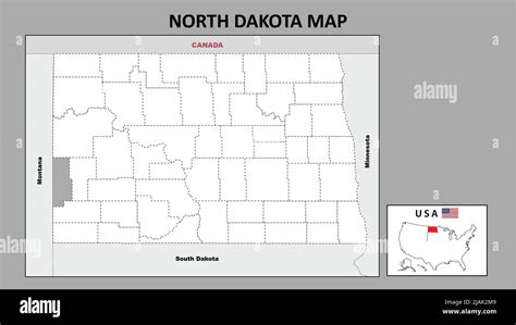 North Dakota Map. District map of North Dakota in District map of North ...