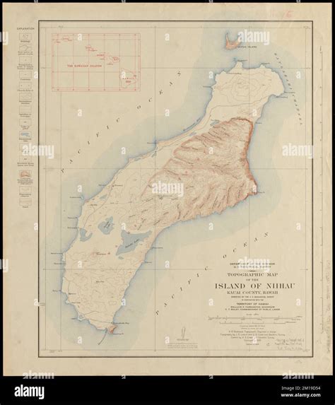 Topographic map of the Island of Niihau, Kauai County, Hawaii , Niihau ...