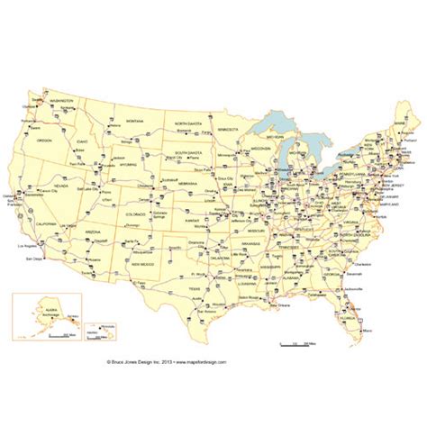 USA 50 Editable State PowerPoint Map, Highway and Major Cities - MAPS ...