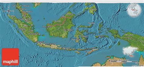 Satellite 3D Map of Indonesia