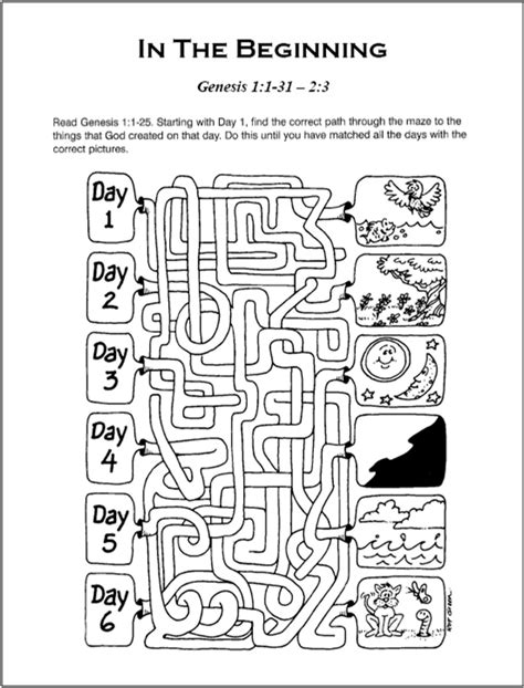 Free Preschool Bible Worksheets