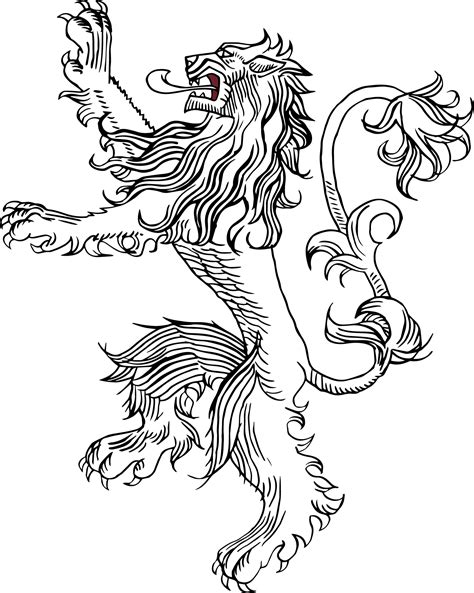 House Lannister Sigil Black And White - House Lannister Sigil Drawing - Free Transparent PNG ...