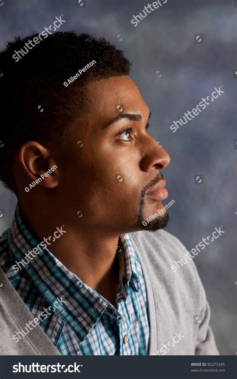 Handsome Black Man Eye Contact Thoughtful Stock Photo 85273345 | Shutterstock