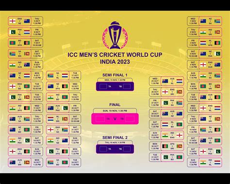 Cricket World Cup Schedule India 2023 Cricket India 2023 - Etsy Canada