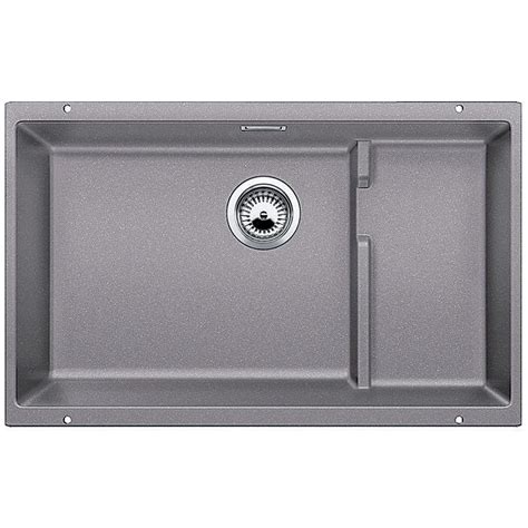 Blanco PRECIS Cascade Undermount Granite Composite 29 in. Single Bowl Kitchen Sink in Metallic ...