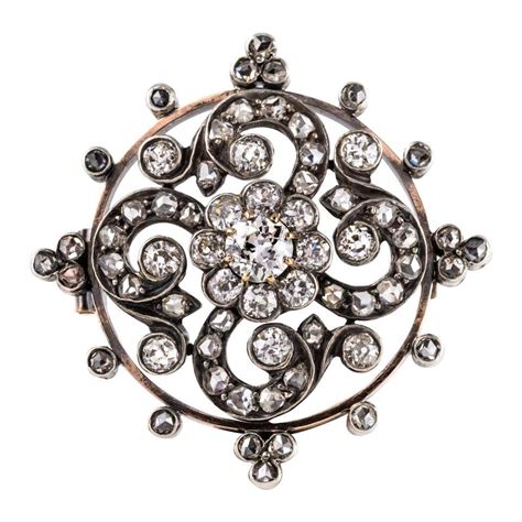 Antique Empress Elisabeth Diamond Cipher Gold Brooch For Sale at 1stDibs | empress elisabeth of ...