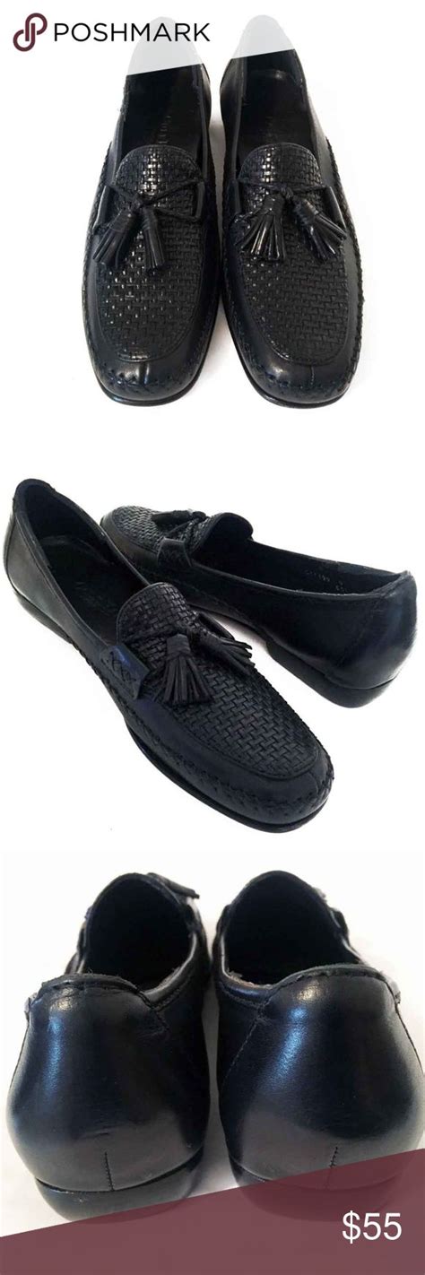 Cole Haan Black Leather Woven Tassel City Loafers | Loafers, Black leather, Cole haan shoes