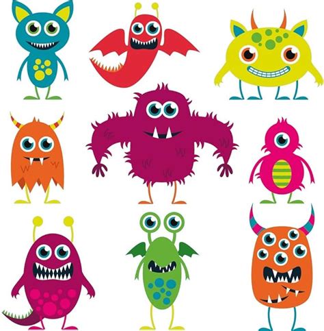 Monsters Stickers – 9 Stickers Ref: nw2523, 30x31 cm: Amazon.co.uk: Kitchen & Home